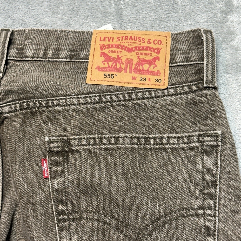 Levi's 555 Jeans Men Size 33x30 Brown Relaxed Straight Denim - Picture 4 of 11